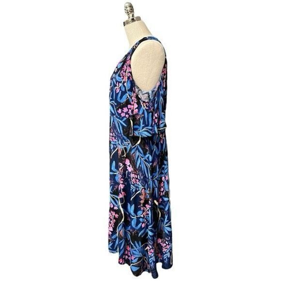✨Anthropologie Maeve Elia Open-Shoulder Multicolor Sz 0 Dress✨ - Picture 5 of 9